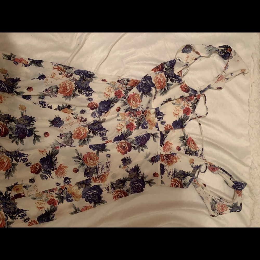 Floral and cream jumpsuit